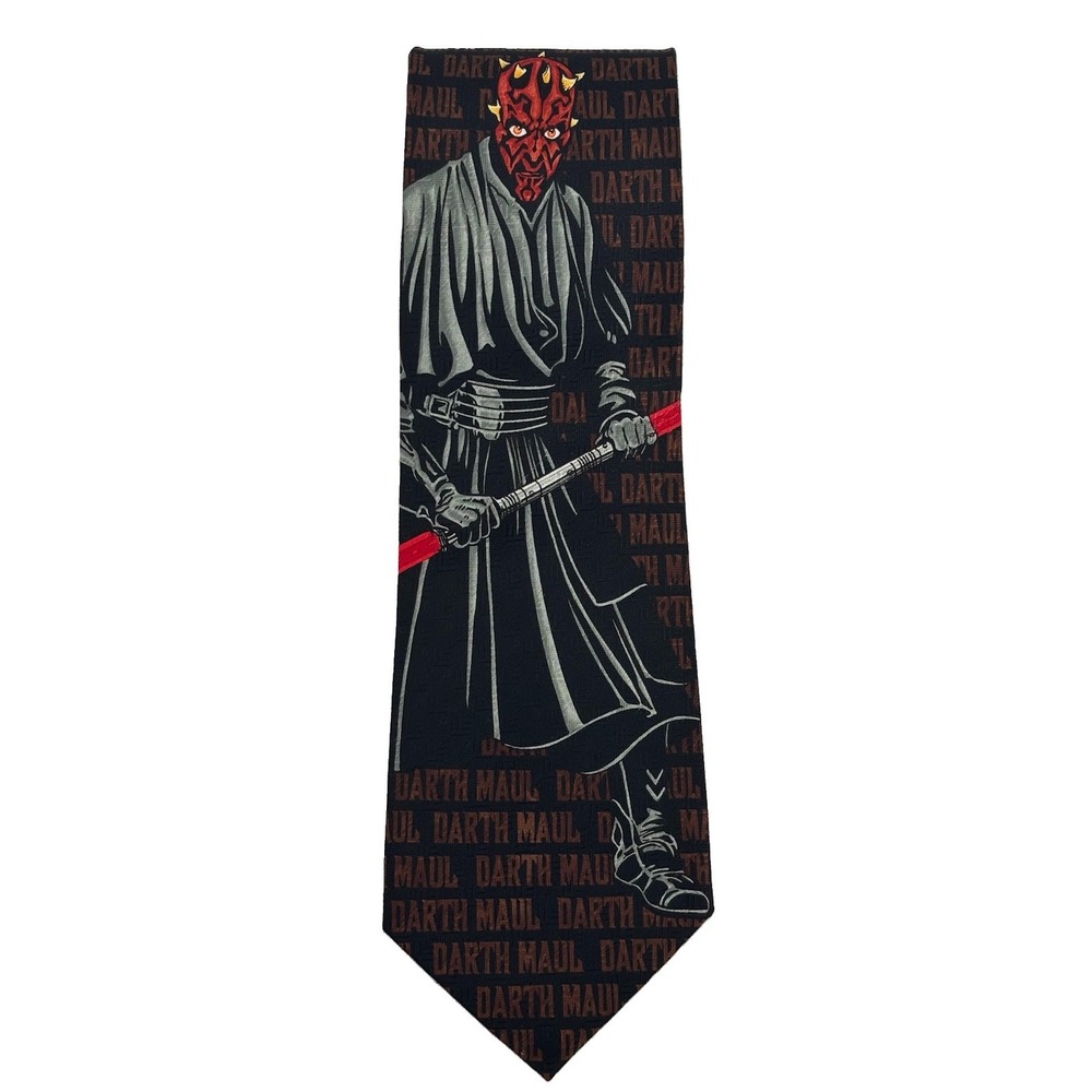 Darth Maul Star Wars Specialty Mens Tie, Black/Multicolor Playful Fandom Bold